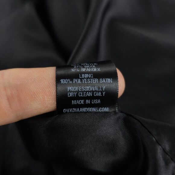 OVADIA & SONS Leather Trim Satin Bomber Jacket Black Minimal Athleisure Aviator - Picture 14 of 14